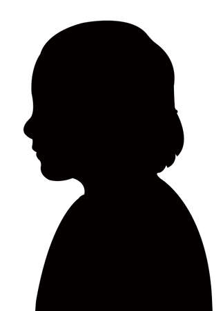 a child head silhouette vectorのイラスト素材