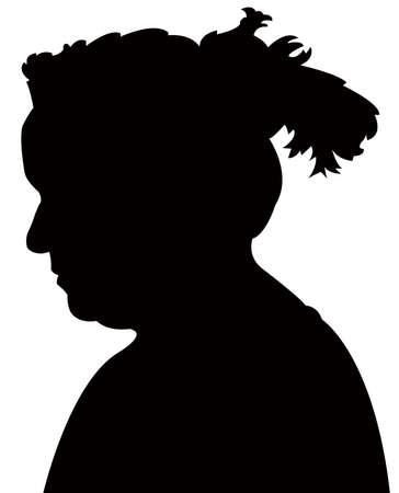 a woman head silhouette vectorのイラスト素材