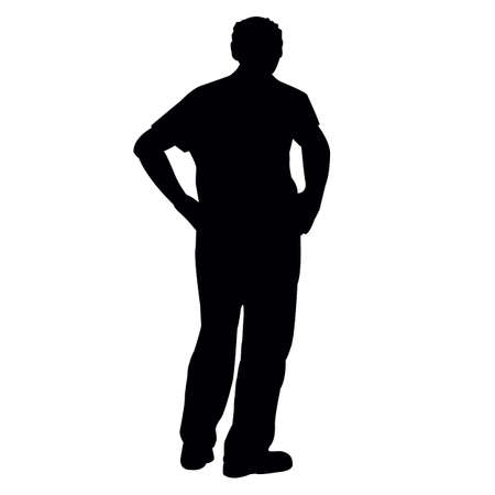 a man standing body silhouette vectorのイラスト素材