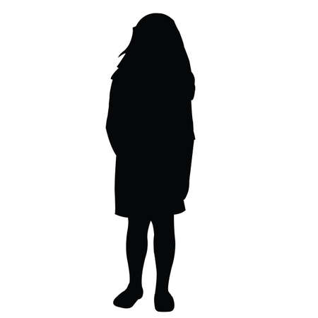 a girl standing body silhouette vectorのイラスト素材