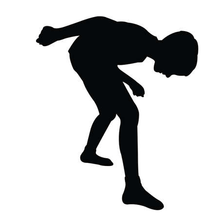 a boy body silhouette vectorのイラスト素材
