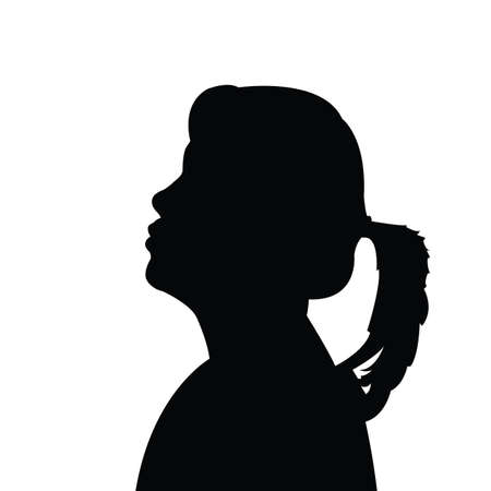 a woman head silhouette vectorのイラスト素材