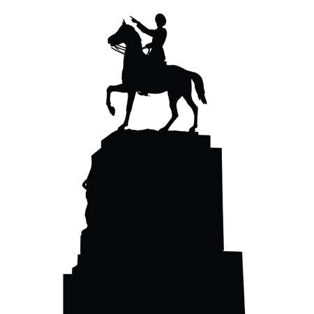mustafa kemal ataturk statue, silhouette vectorのイラスト素材