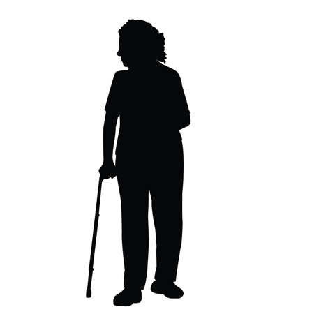 a woman with baton, walking body silhouette vectorのイラスト素材