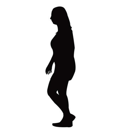 a woman walking body silhouette vectorのイラスト素材