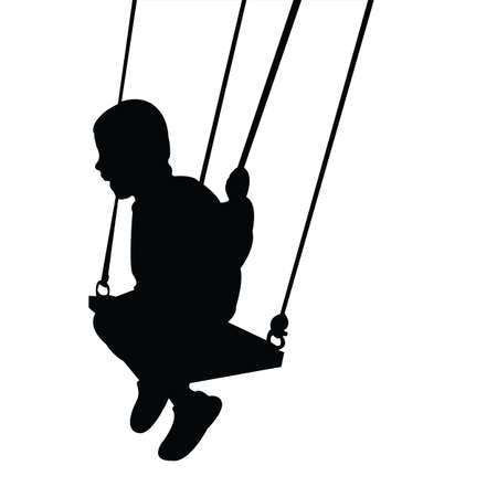 a child swinging body silhouette vectorのイラスト素材