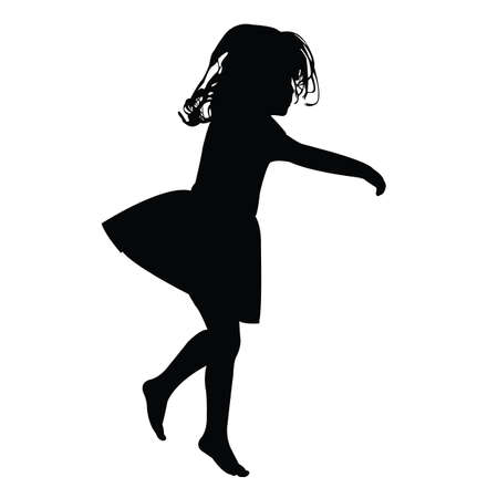 a girl jumping body silhouette vectorのイラスト素材