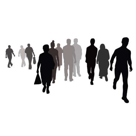 people walking body silhouette vectorのイラスト素材