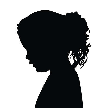 a girl head silhouette vectorのイラスト素材