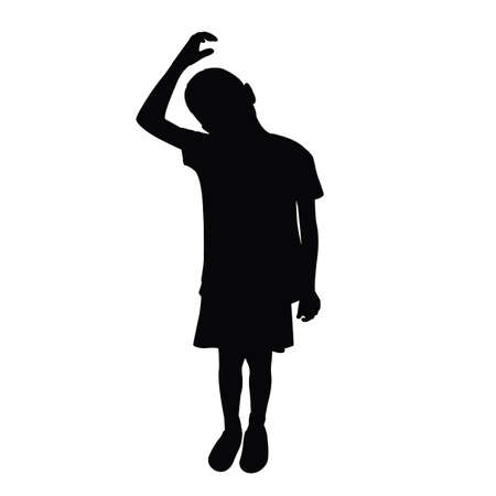 a boy body silhouette vectorのイラスト素材
