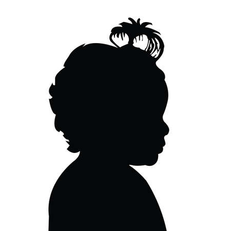 a baby girl head silhouette vectorのイラスト素材
