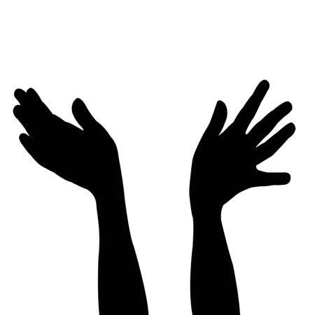hands silhouette vectorのイラスト素材