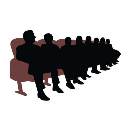 people sitting on armchair, silhouette vectorのイラスト素材