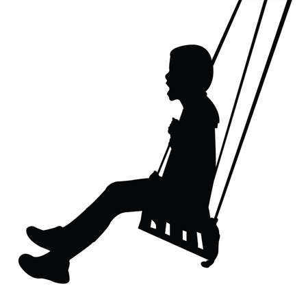 a girl swinging body silhouette vectorのイラスト素材