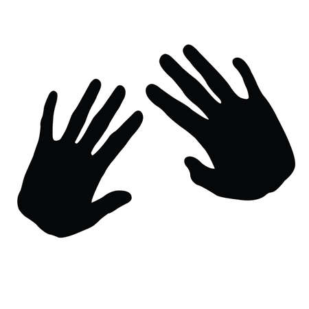 hands silhouette vectorのイラスト素材