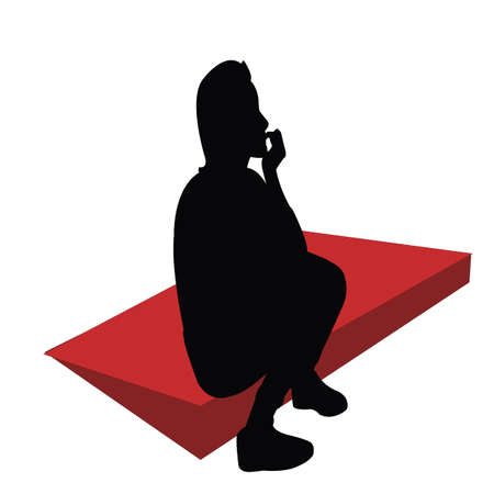 a woman sitting body silhouette vectorのイラスト素材
