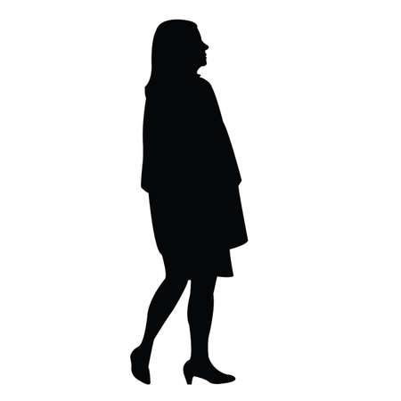 a woman walking body silhouette vectorのイラスト素材