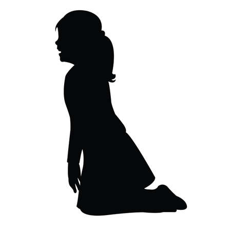 a girl body silhouette vectorのイラスト素材