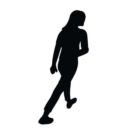 a woman walking body silhouette vectorのイラスト素材