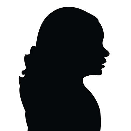a girl head silhouette vectorのイラスト素材