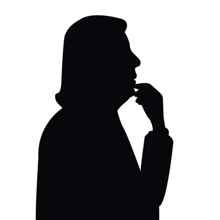 woman head silhouette vectorのイラスト素材