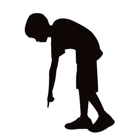 a boy body silhouette vectorのイラスト素材