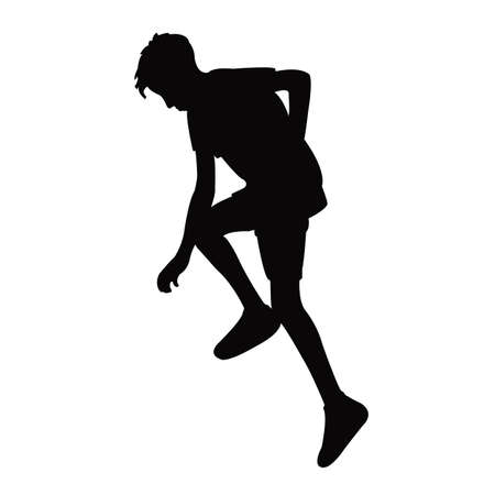 a boy body silhouette vectorのイラスト素材