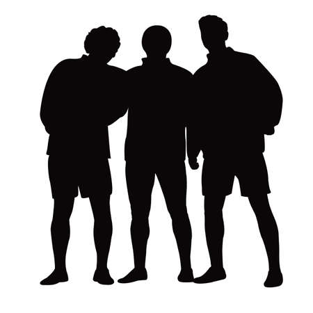 three men body silhouette vectorのイラスト素材