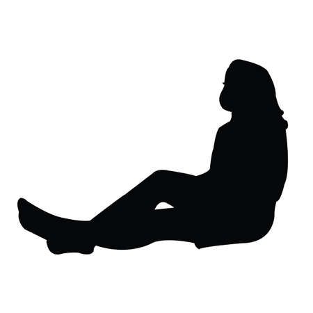 a girl body silhouette vectorのイラスト素材