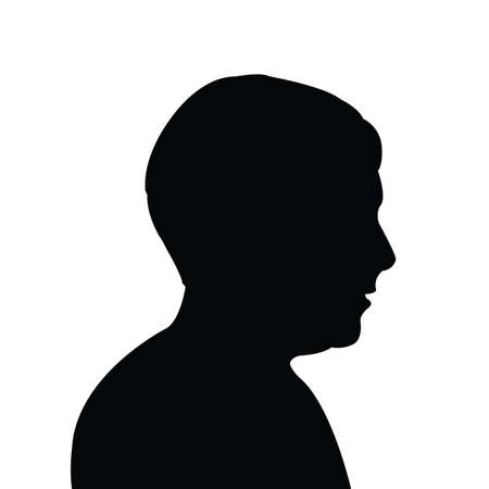 a boy head silhouette vectorのイラスト素材