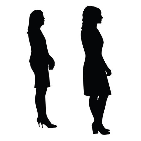 two women body silhouette vectorのイラスト素材