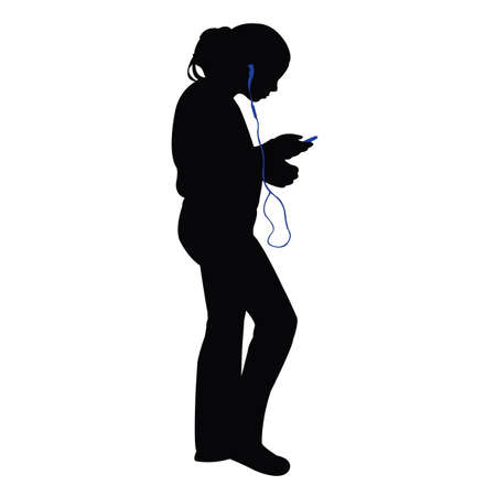 a girl body silhouette vectorのイラスト素材