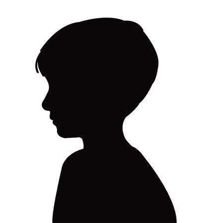 a boy head silhouette vectorのイラスト素材