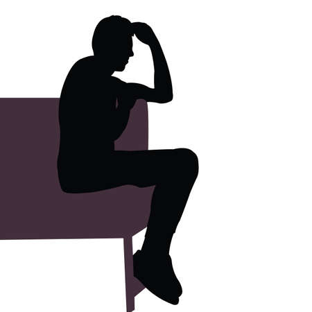 a man sitting body silhouette vectorのイラスト素材