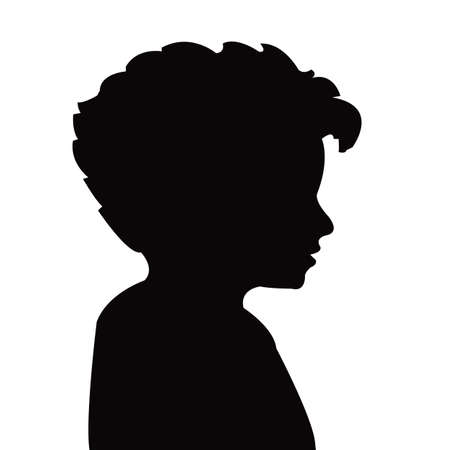 a boy head silhouette vectorのイラスト素材