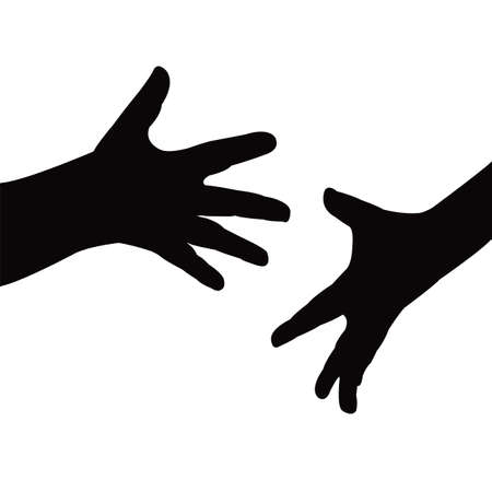 hands silhouette vectorのイラスト素材