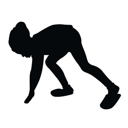 a girl body silhouette vectorのイラスト素材