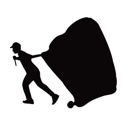 a garbage man body silhouette vectorのイラスト素材