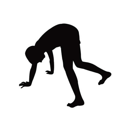a boy body silhouette vectorのイラスト素材