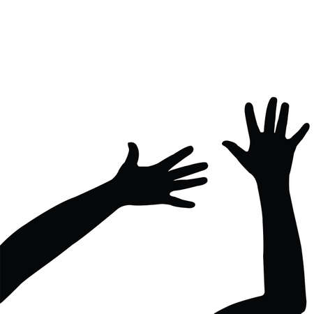 hands silhouette vectorのイラスト素材