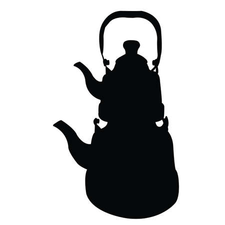 a tea pot silhouette vectorのイラスト素材