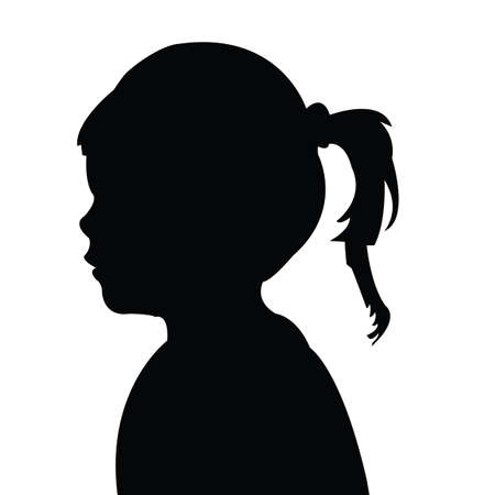 a girl head silhouette vectorのイラスト素材
