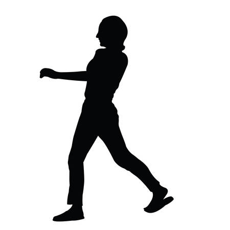 a woman walking body silhouette vectorのイラスト素材