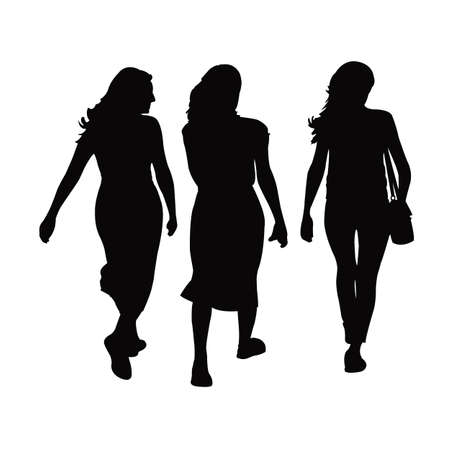Women walking body silhouette vectorのイラスト素材
