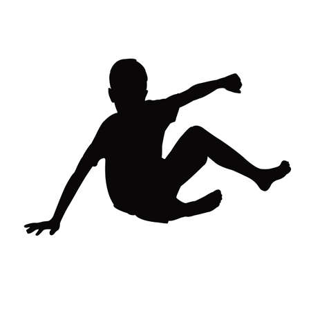 a boy body silhouette vectorのイラスト素材