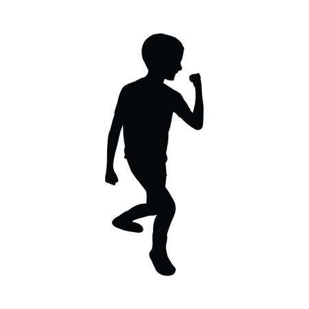 a boy body silhouette vectorのイラスト素材