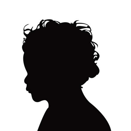 a baby head silhouette vectorのイラスト素材