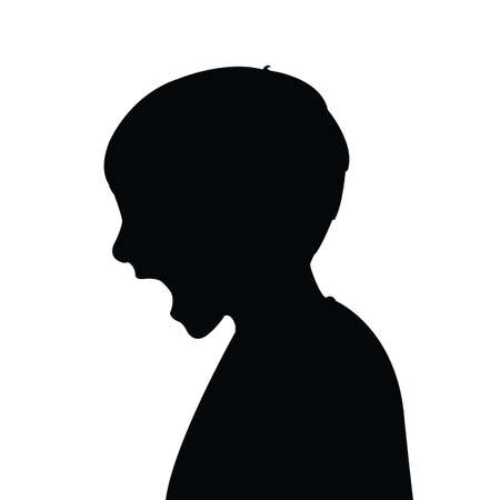 a boy head silhouette vectorのイラスト素材