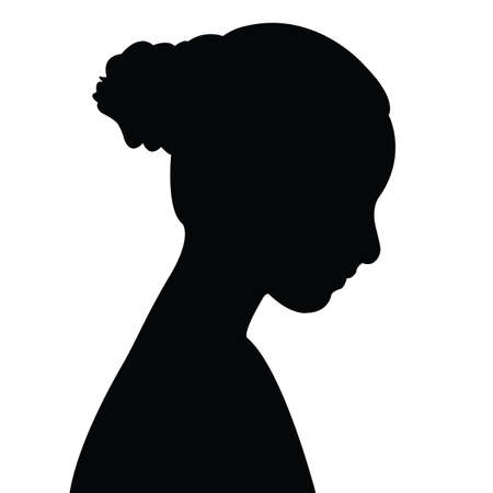 a girl head silhouette vectorのイラスト素材