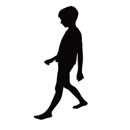 a boy body silhouette vectorのイラスト素材